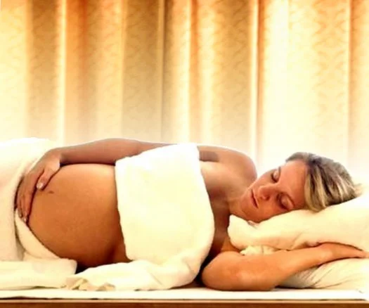 pregnant woman in massage studio